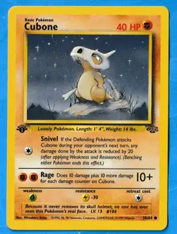 1999 Wizards Pokemon Jungle Edition 1 Cubone 50/64 NM-MT Condition - Image 3