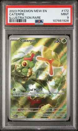 2023 POKEMON MEW EN-151 ILLUSTRATION RARE #172 CATERPIE PSA 9 - Image 1