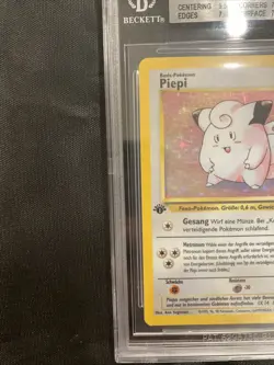 1999 Pokemon German Piepi Holo 1st Edition #5 Graded Beckett 7 NM JUST GRADED - Image 4