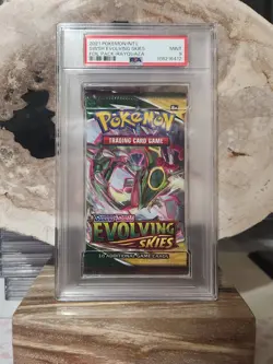 Pokemon PSA 9 MINT Evolving Skies Booster Pack Rayquaza - Image 1