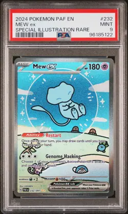 2024 POKEMON PAF EN-PALDEAN FATES SPECIAL ILLUSTRATION RARE #232 MEW EX PSA 9 - Image 1
