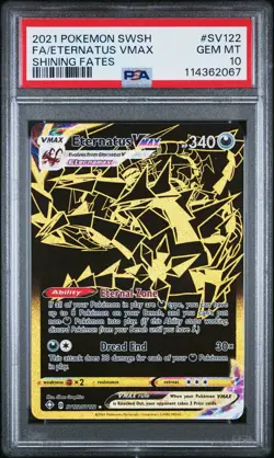 2021 POKEMON SWORD & SHIELD SHINING FATES #SV122 FULL ART/ETERNATUS VMAX PSA 10 - Image 1