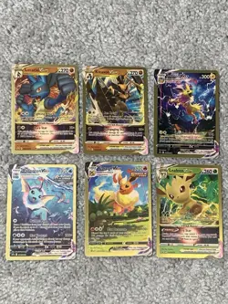 Pokemon 6 Blackstar Promos Lucario,Jolteon,Leafeon&More Gold Foil Fan Art NM! - Image 1