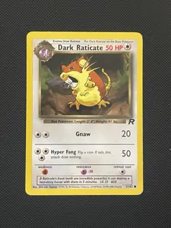 Dark Raticate 51/82 Team Rocket Pokemon TCG WoTC Vintage MP - Image 1
