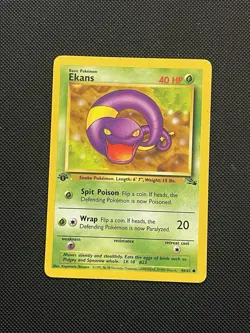 Ekans 46/62 1st Edition Fossil Pokemon TCG WotC Vintage MP - Image 1