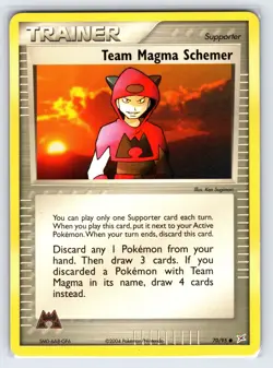 Team Magma Schemer 70/95 EX Team Magma Vs. Team Aqua Pokemon Card Trainer Nm/Vlp - Image 1
