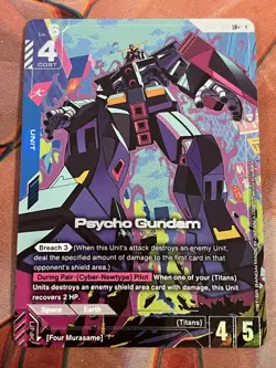 Gundam TCG Card Game Dual Impact GD02-001 LR+ Psycho Gundam NM Alt Art Bandai - Image 1