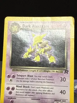 Pokemon Card Dark Alakazam 1/82 Team Rocket Set Rare Holo WOTC Played - Image 2