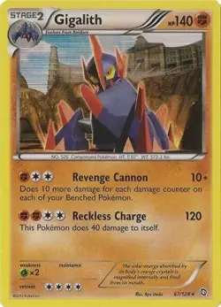 Gigalith 67/124 - Pokemon Dragons Exalted Holo Rare Card - Image 1