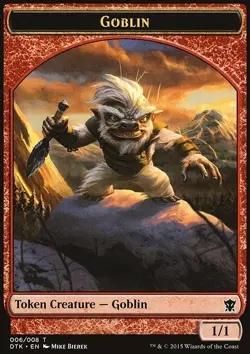 MTG Magic the Gathering Token - Goblin (6/272) Dragons of Tarkir LP - Image 1