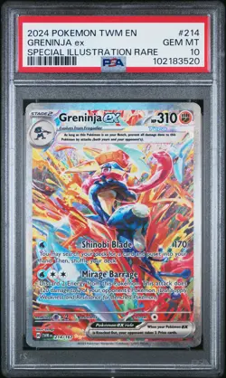 2024 POKEMON TWM EN-TWILIGHT MASQUERADE #214 GRENINJA EX PSA 10 - Image 1
