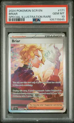2024 POKEMON SCR EN-STELLAR CROWN SPECIAL ILLUSTRATION RARE #171 BRIAR PSA 10 - Image 1