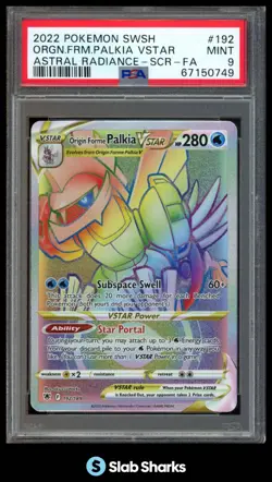 2022 POKEMON ASTRAL RADIANCE #192/189 ORIGIN FORME PALKIA VSTAR FA SECRET PSA 9 - Image 1