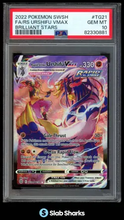 2022 POKEMON SWSH BRILLIANT STARS #TG21/TG30 RS URSHIFU VMAX FULL ART PSA 10 - Image 1
