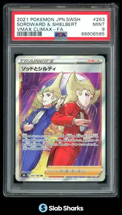 2021 POKEMON VMAX CLIMAX (JP) S8B #263/184 SORDWARD & SHIELBERT PSA 9 - Image 1