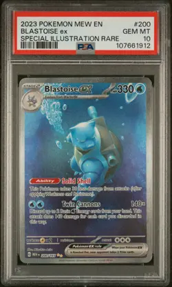 2023 POKEMON MEW EN-151 SPECIAL ILLUSTRATION RARE #200 BLASTOISE EX PSA 10 - Image 1