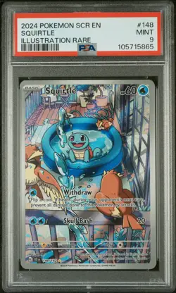2024 POKEMON SCR EN-STELLAR CROWN ILLUSTRATION RARE #148 SQUIRTLE PSA 9 - Image 1