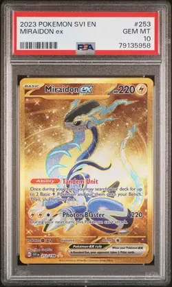 2023 POKEMON SVI EN-SCARLET & VIOLET HYPER RARE #253 MIRAIDON EX PSA 10 - Image 1