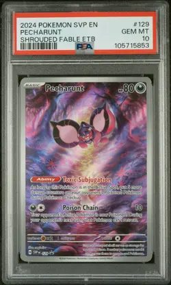 2024 POKEMON SVP EN-SV BLACK STAR PROMO #129 PECHARUNT PSA 10 - Image 1