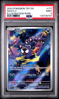2024 POKEMON TEF EN-TEMPORAL FORCES ILLUSTRATION RARE #177 GASTLY PSA 9 - Image 1