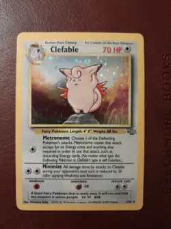 Pokemon TCG Clefable Jungle 1/64 Holo Unlimited Rare - Lightly Played - Image 1