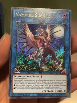 Yugioh! Vampire Sucker FLOD-EN050 Secret Rare 1st Ed - Image 1