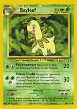 Bayleef 28/111 Uncommon Neo Genesis Pokemon Card - Image 1