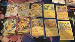 Pokemon TCG Pikachu Lot of 10 Cards No Duplicates EX V Cosmo Holos Reverse Foil - Image 1
