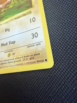 Pokemon Diglett 47/102 1st Edition Shadowless Base Set Card Unplayed Near Mint - Image 3