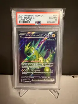 Iron Thorns ex 196 2024 Pokemon Twilight Masquerade UR PSA 10 GEM MT Card - Image 1