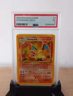 Pokemon TCG Charizard Base Set Holo Unlimited Rare Card PSA 5 4/102 - Image 1