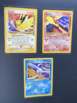Zapdos Articuno and Moltres 2000 Movie Promo Cards NM Mint Condition Pokemon TCG - Image 1