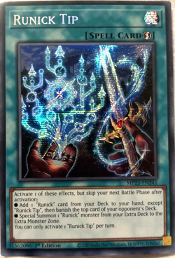 Runick Tip MP23-EN241 Secret Rare 1st Edition Yugioh TCG Card - Image 1