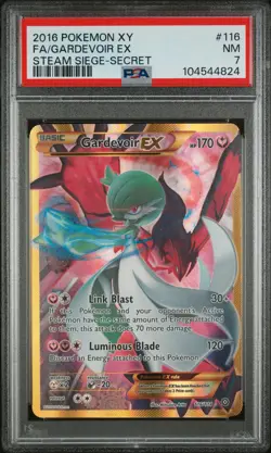 2016 POKEMON XY STEAM SIEGE SECRET #116 FULL ART/GARDEVOIR EX PSA 7 - Image 1