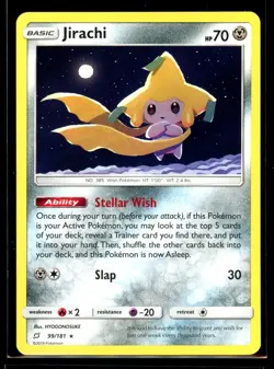 2019 Sun & Moon - Team Up Jirachi #99 Non Holo Rare Pokemon Card - Image 1