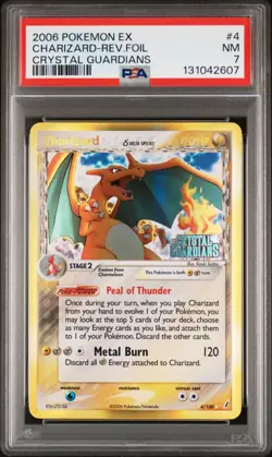 2006 POKEMON EX CHARIZARD-REVERSE FOIL Crystal Guardians (STAMPED) PSA 7 - Image 1