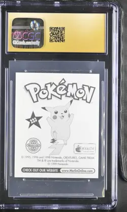 CGC 10 PRISTINE Graveler Pokemon Merlin 1998 Series 1 #223 Vintage Sticker POP 1 - Image 3