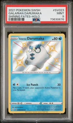 2021 GALARIAN DARUMAKA Holo SV023/SV122 POKEMON Shining Fates PSA 9 MINT 🔥 - Image 1