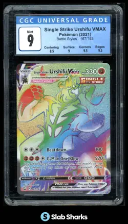 2021 POKEMON SWORD & SHIELD BATTLE STYLES SINGLE STRIKE URSHIFU VMAX CGC 9 - Image 1