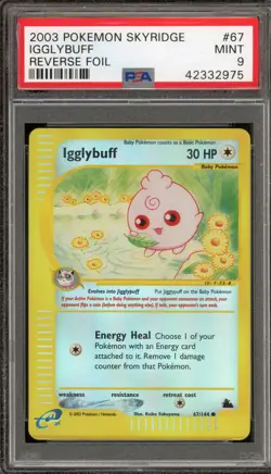 Pokemon Igglybuff Skyridge Reverse Holo #67 PSA 9 Mint - Image 1