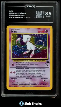 1999 POKEMON WIZARDS BLACK STAR PROMOS #9 MEW HOLO TAG 8.5 - Image 1