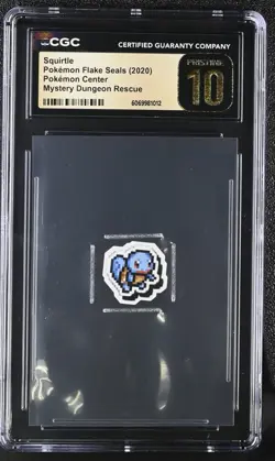 Squirtle- 2020 Pokemon Center Flake Seals - CGC Pristine 10 - Mystery Dungeon - Image 1