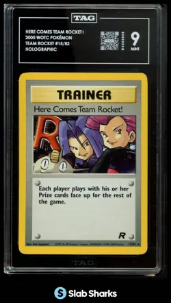2000 POKEMON TEAM ROCKET #15/82 HERE COMES ROCKET! HOLO TAG 9 - Image 1