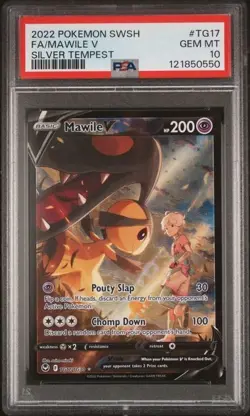 2022 POKEMON SWSH SILVER TEMPEST #TG17 FULL ART MAWILE V PSA 10 GEM MT - Image 1