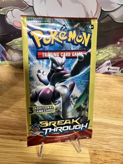 Pokemon XY Breakthrough 3 Card Booster Pack RARE SEALED Mewtwo X Artwork - Image 1