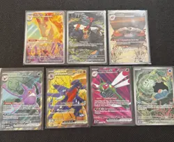 Lot Of 7 Destined Rivals Pokemon Cards IR Rapidash Yanma Crustle - Image 1