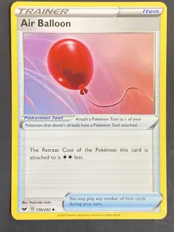 Pokemon Card, Air Balloon 156/202, Uncommon, Sword & Shield Base, NM/Mint - Image 1