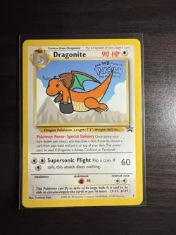 Dragonite Pokemon The First Movie Promo Card Black Star Promo #5 Gold Stamp - Image 1