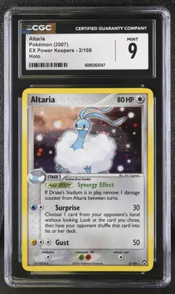 CGC 9 MINT Altaria 2007 EX Power Keepers 2/108 Holo SWIRL Pokemon Card - Image 1