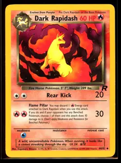2000 Classic - Team Rocket Dark Rapidash #44 Non Holo Pokemon Card - Image 1